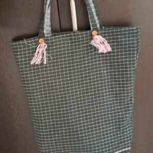 Pure Handloom Gree Cotton Bag