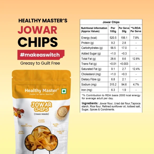 jowar chipps 2 Jowar Chips - Light and Crispy (Classic Masala)
