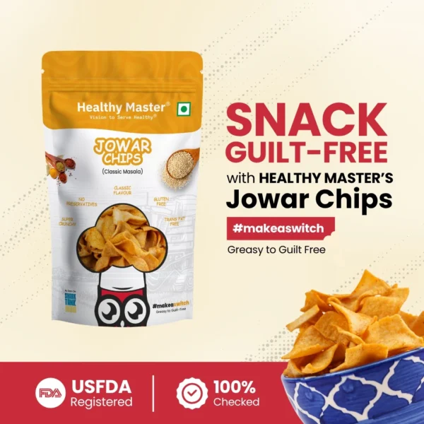 jowar chipps 4 Jowar Chips - Light and Crispy (Classic Masala)