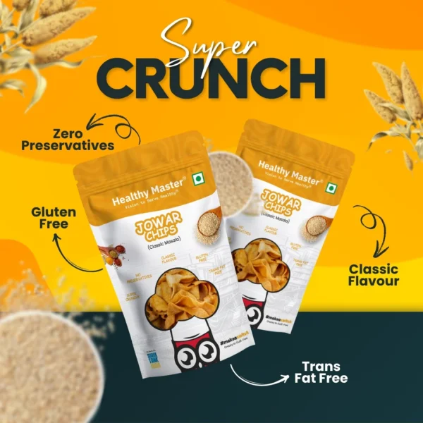 jowar chipps 6 Jowar Chips - Light and Crispy (Classic Masala)